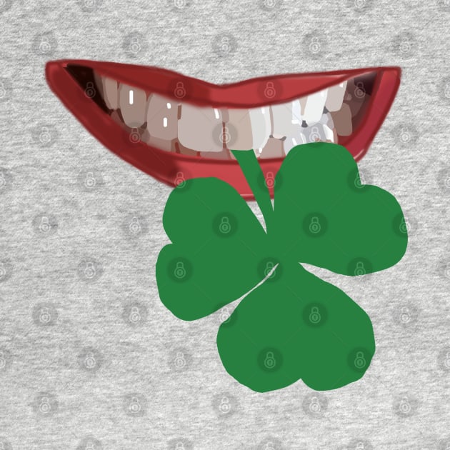 Mouth Biting Shamrock for St Patricks Day by ellenhenryart